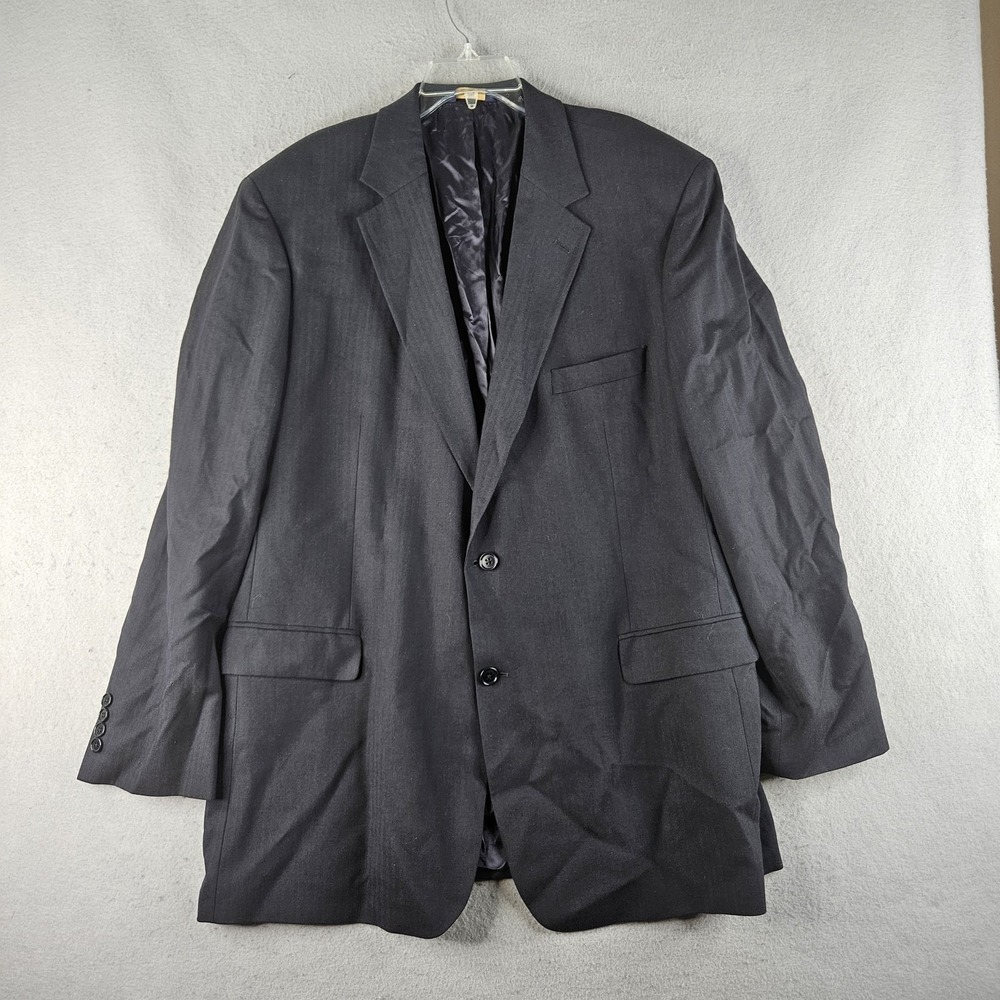Brooks Brothers Suit Jacket Mens 48L Gray Herringbone Wool 2 Button Formal